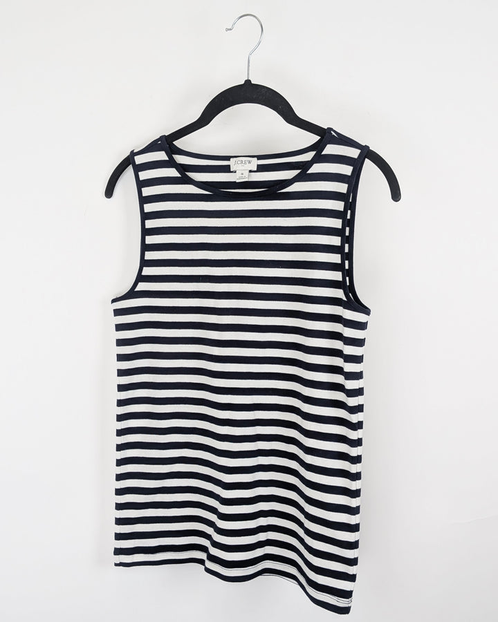 J. Crew Navy and White Stripe Top - Small