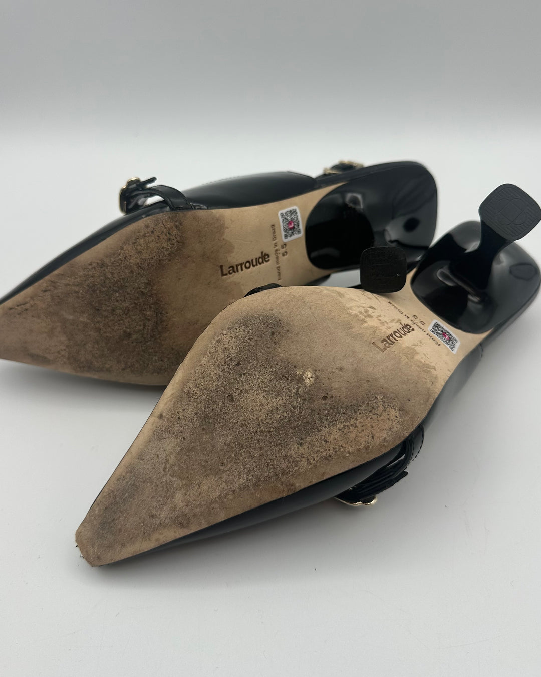 Black Patent Leather Heels - Size 5.5