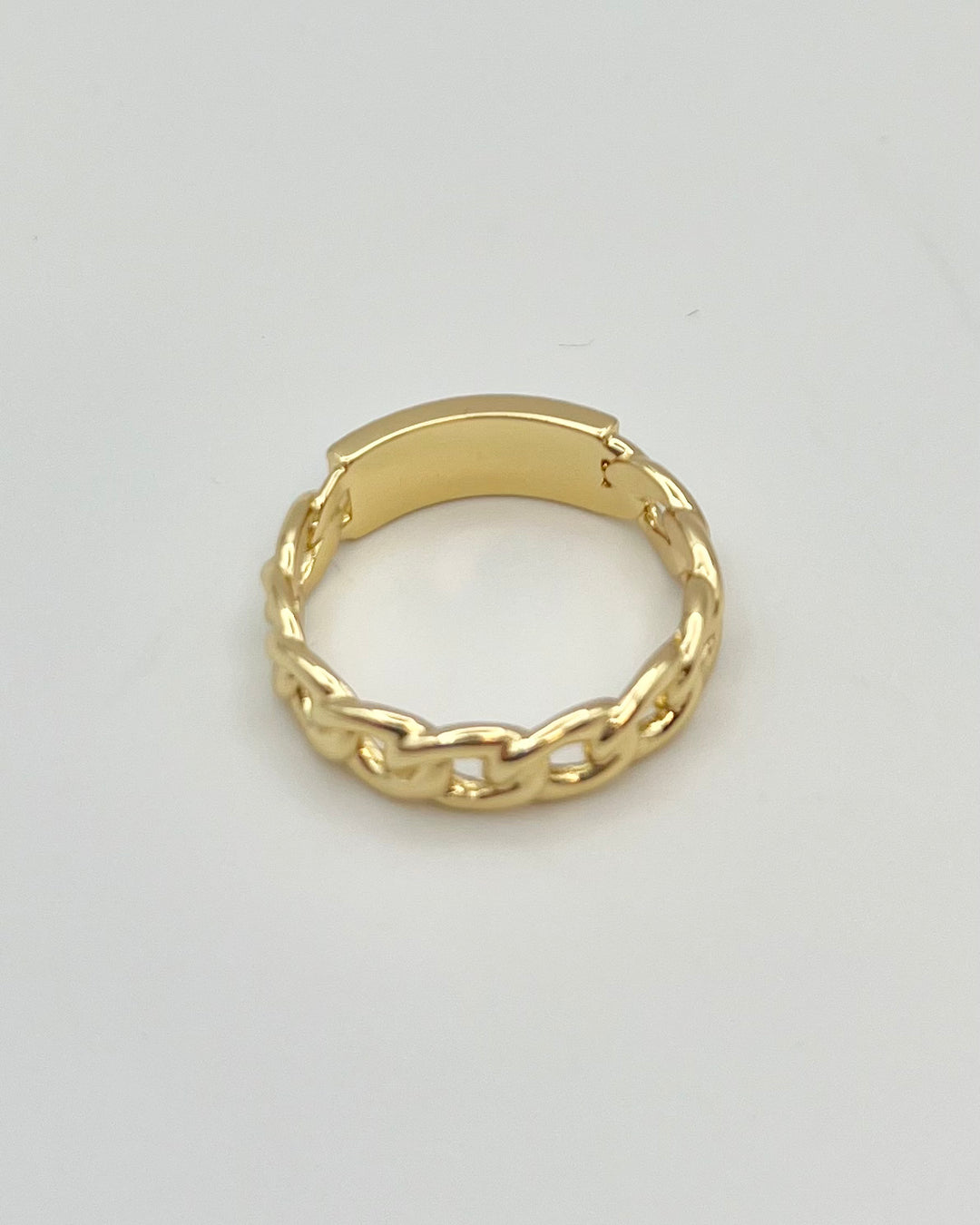 Gold Chain & Rhinestone Ring - Size 6