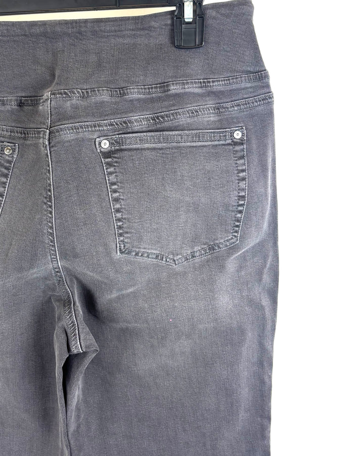 Charcoal Grey Pull On Style Jeans- Size 12