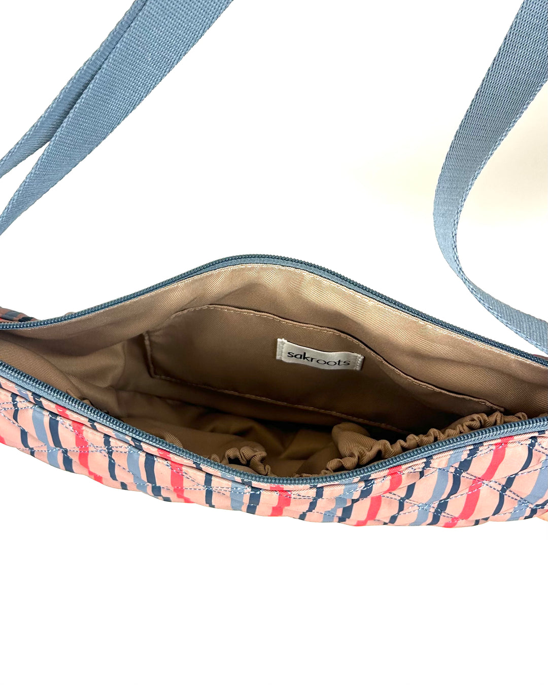 Brown Quilted Crescent Shoulder Bag