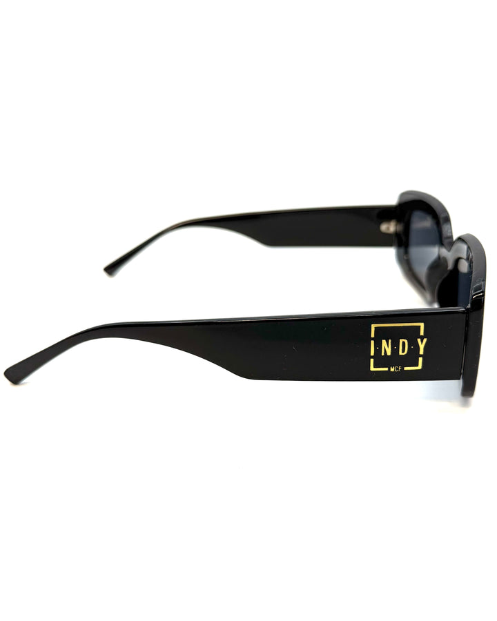 "Talk to me nice or not at all" Black Rectangle Sunglasses