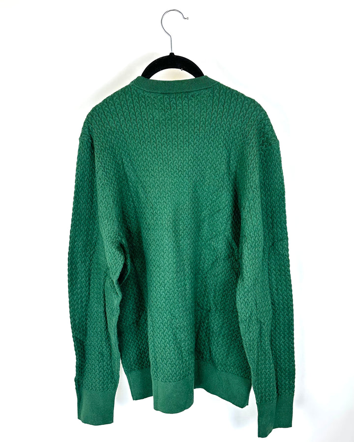 Green Cable Knit Sweater - Mens Medium / Womens Large