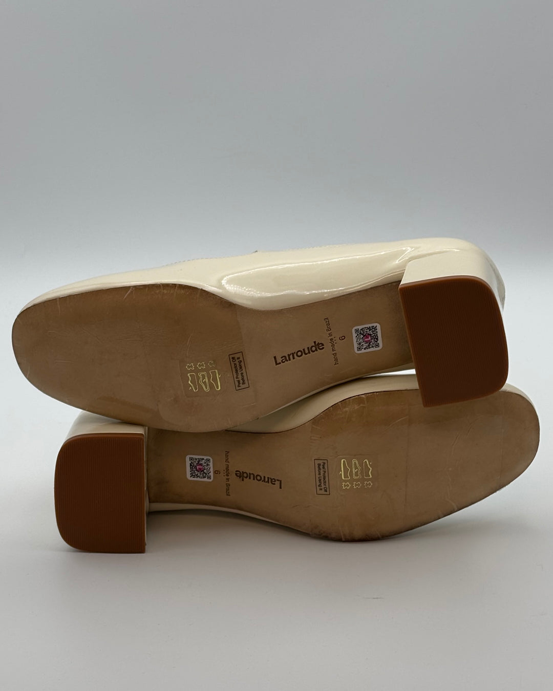 Cream Patent Leather Low Pump - Size 6