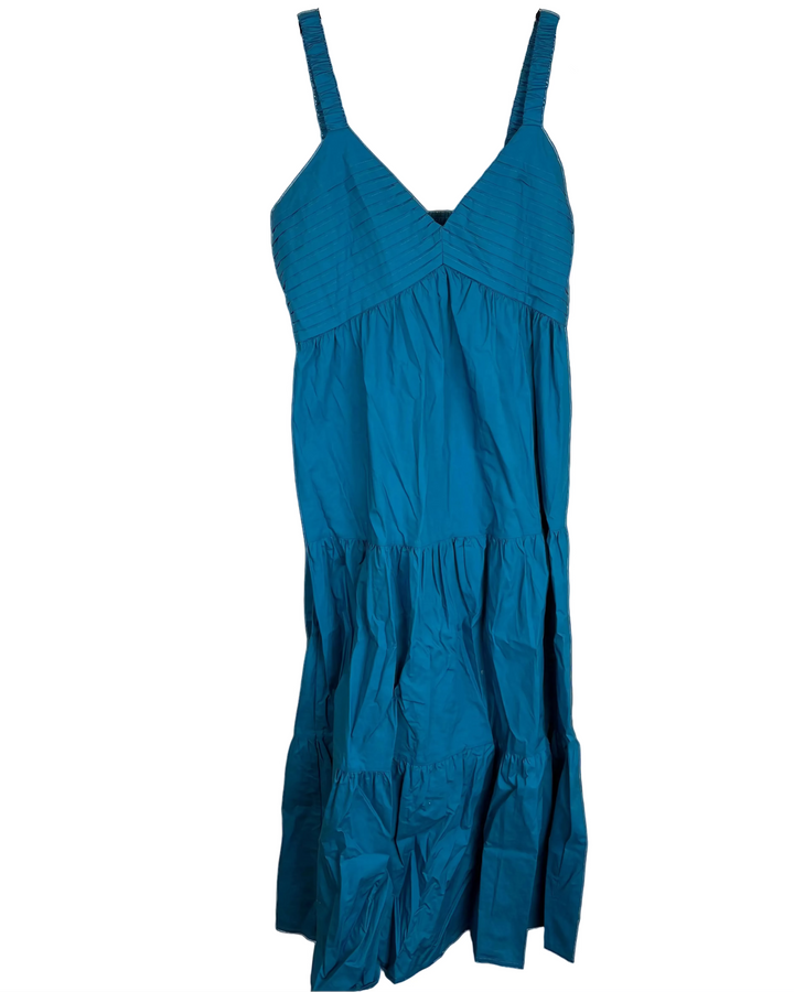 Teal Tiered Ruffle Midi Dress - Size 14/16