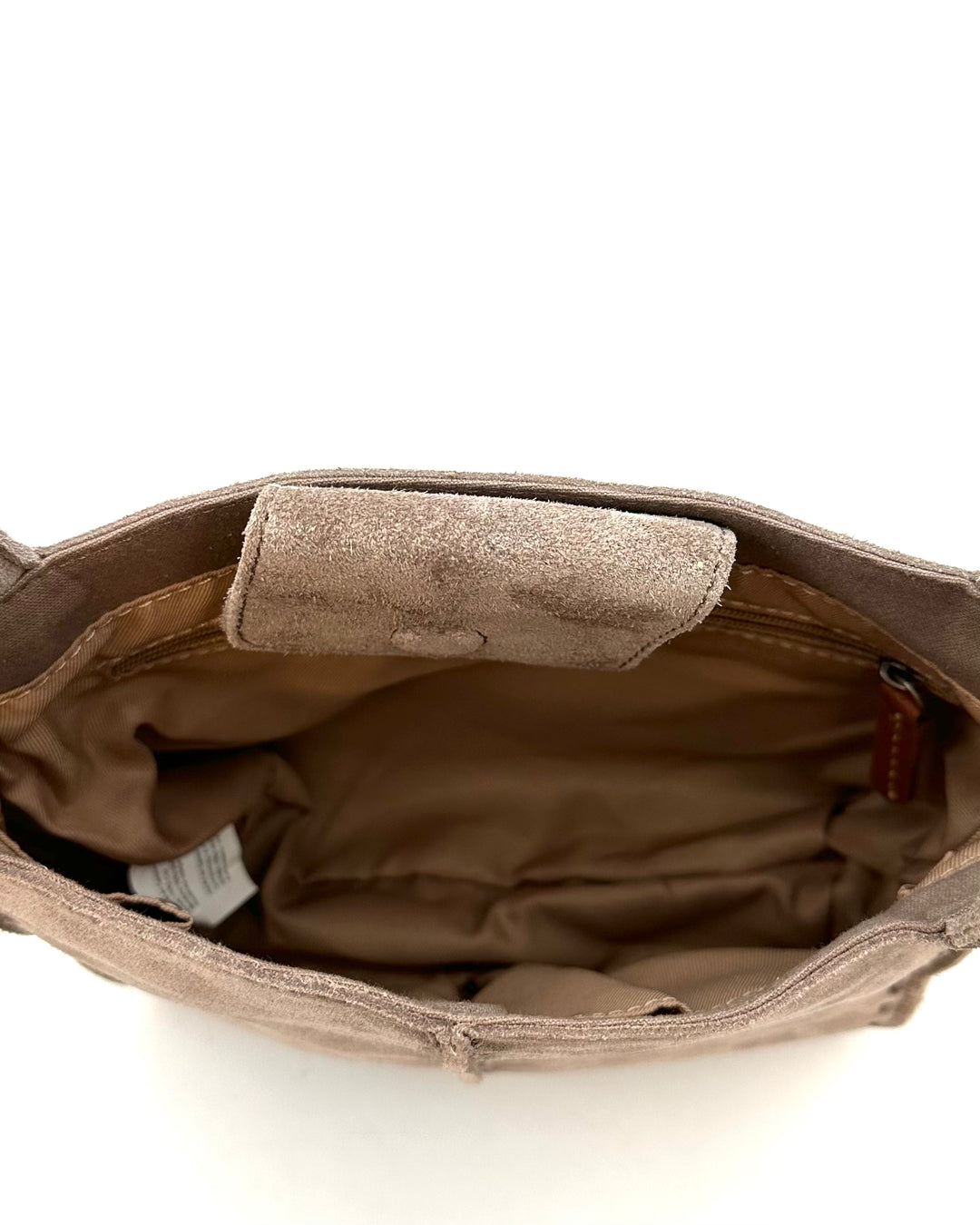 Mushroom Brown Suede Mini Crossbody Bag