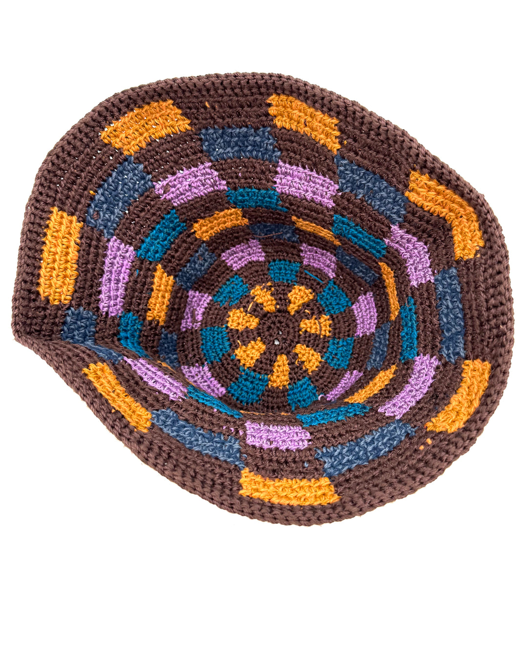 Brown Checkered Bucket Hat