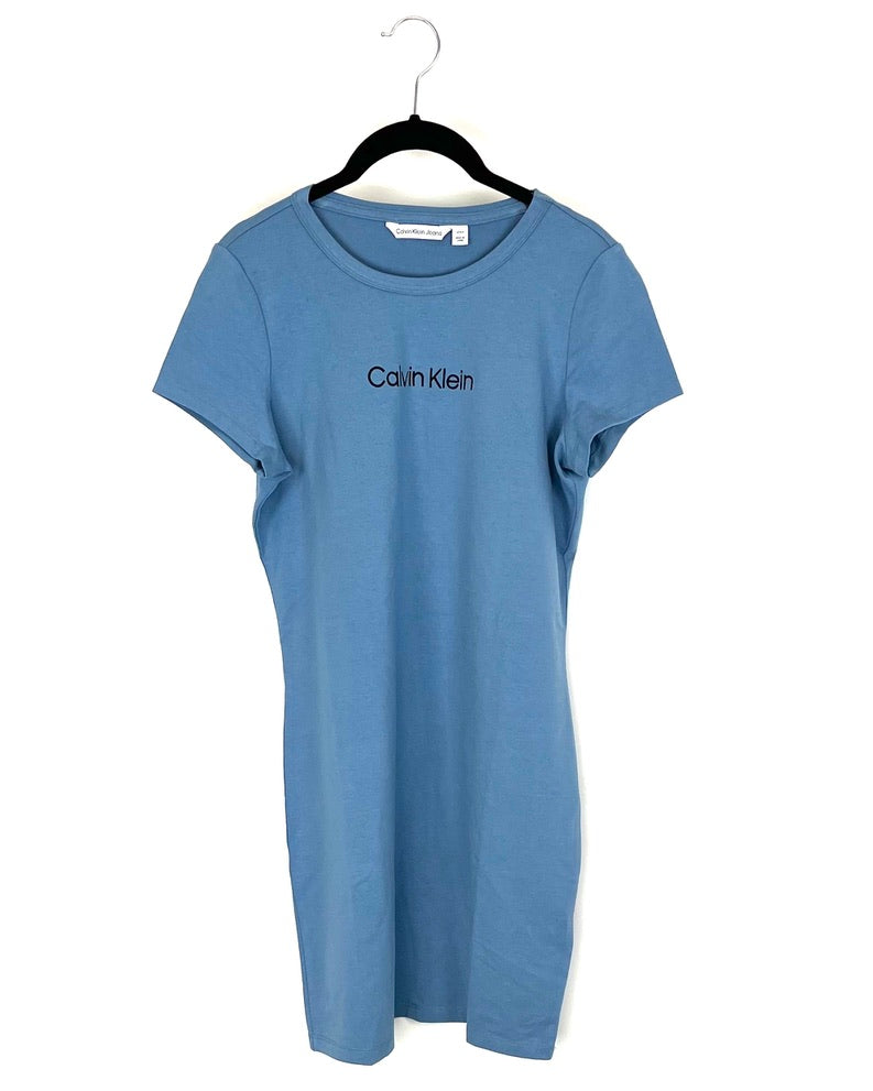 Blue Short Sleeve Dress