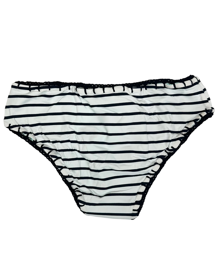 Striped Sky Blue Reversible Crochet Classic Bikini Bottom - XS, M, L, XL