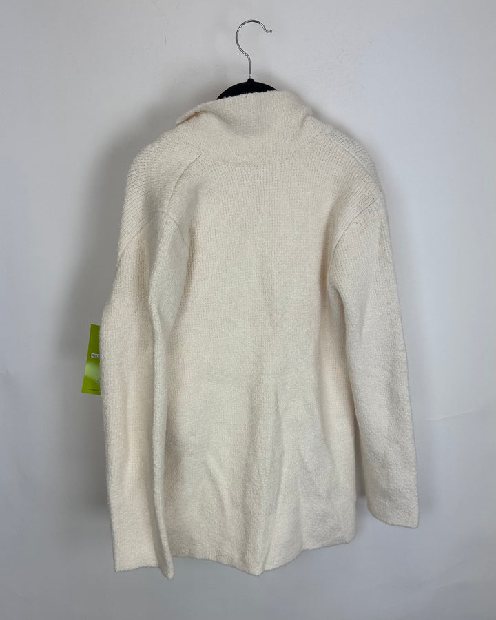 Textured Cream Jeweled Jacket – Size 6/8