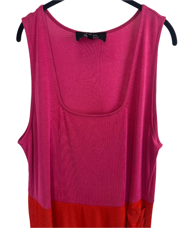Bright Pink & Orange Tank Top Dress - 2X