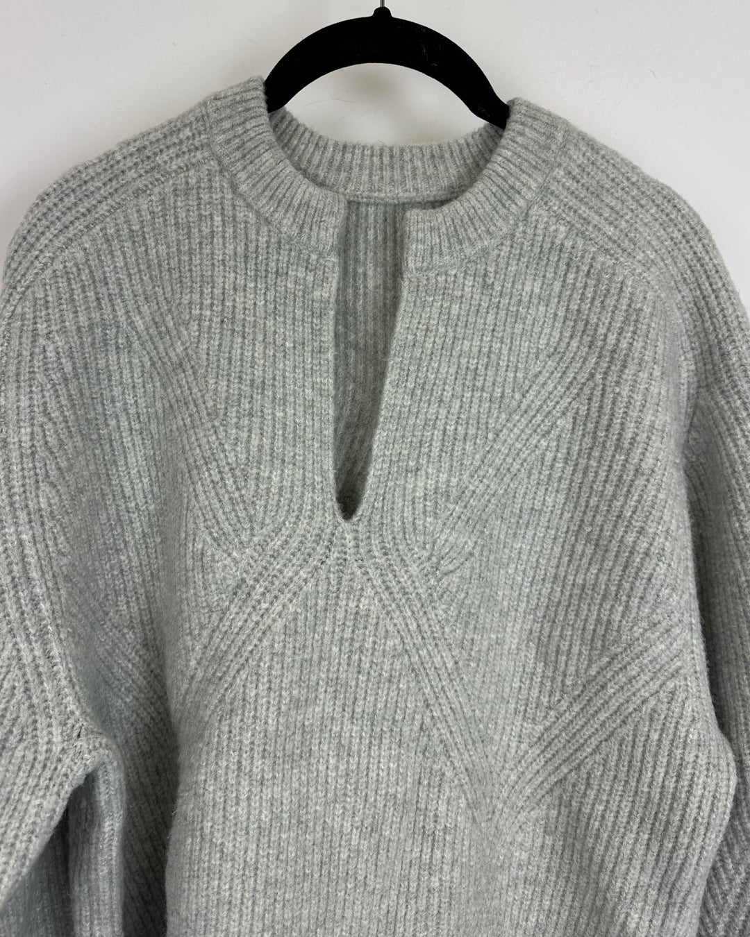 Grey V-Neck Sweater - Size 4/6