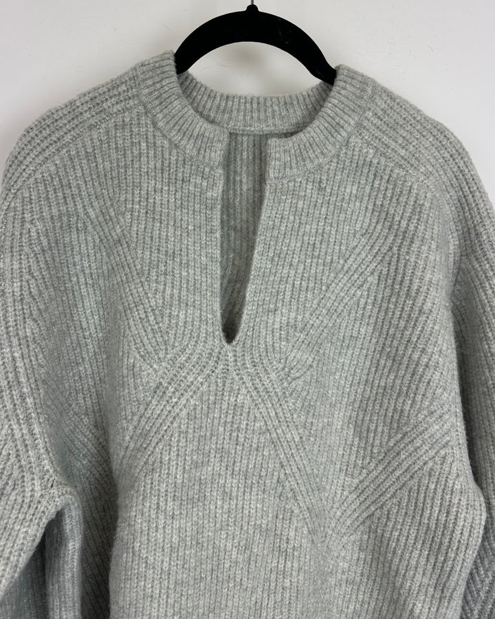 Grey V-Neck Sweater - Size 4/6