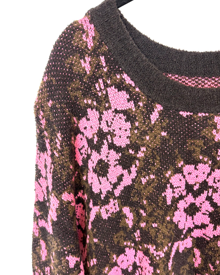 Pink & Brown Knit Sweater - Size 4/6