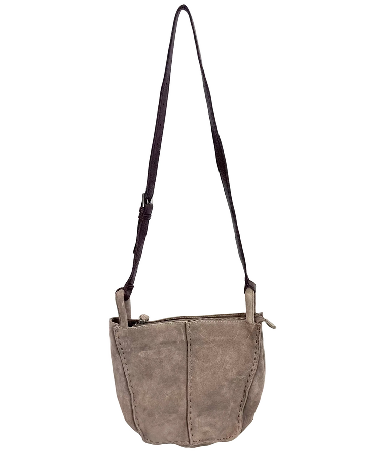 Mocha Suede Crossbody Strap Bag