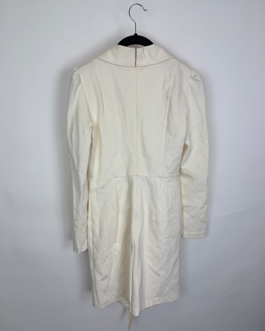Cream Collared Long Sleeve Dress - Size 0