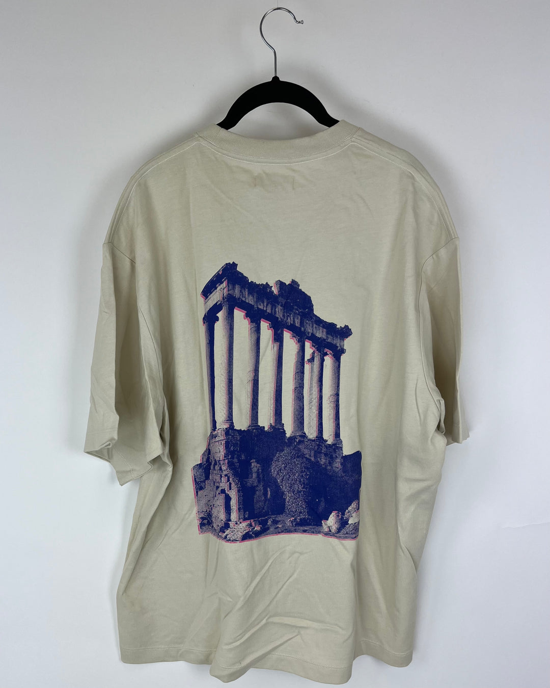 MENS Beige Brown Bold Graphic Tee - Medium