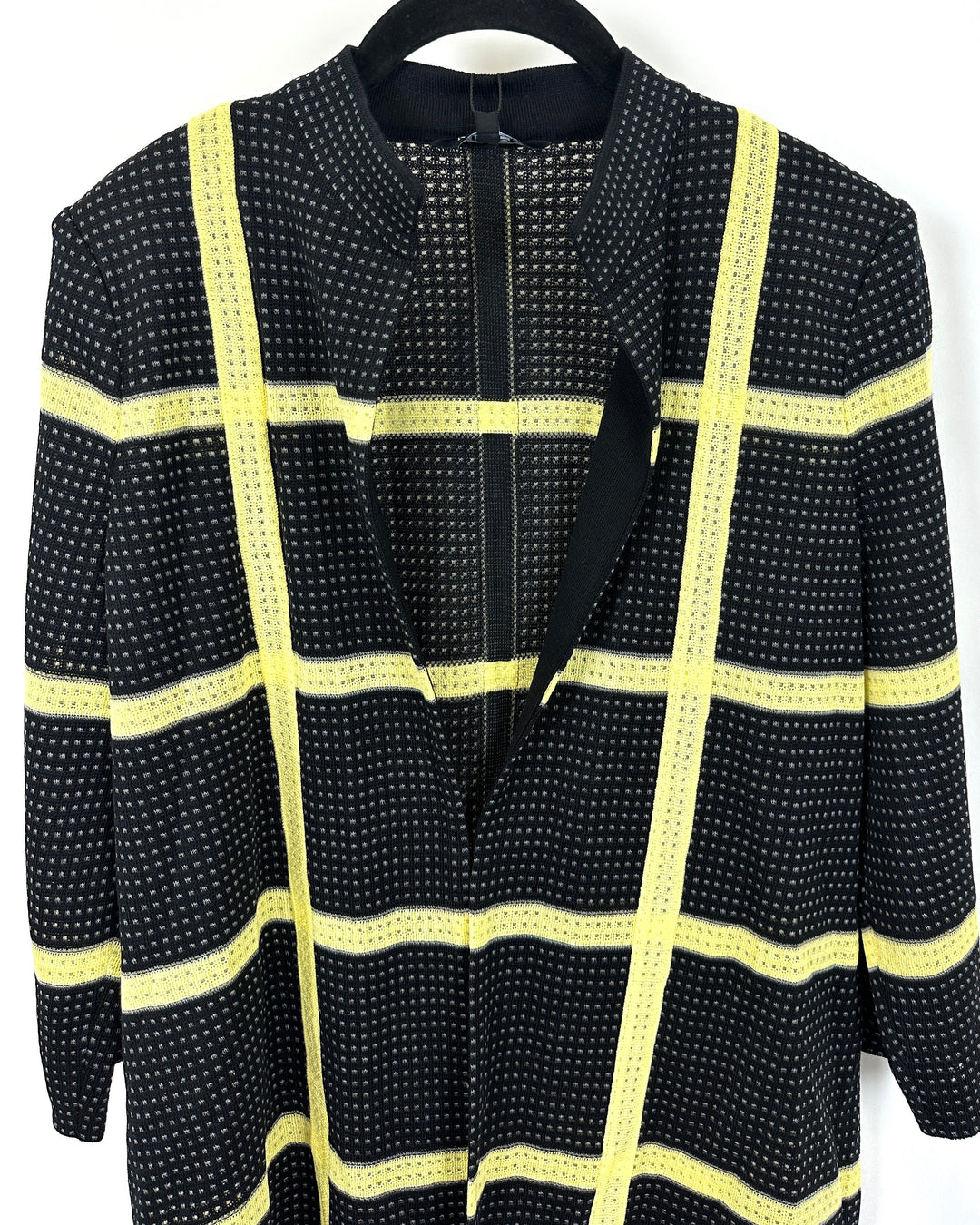 Black And Yellow Plaid Cardigan - Size 2-4