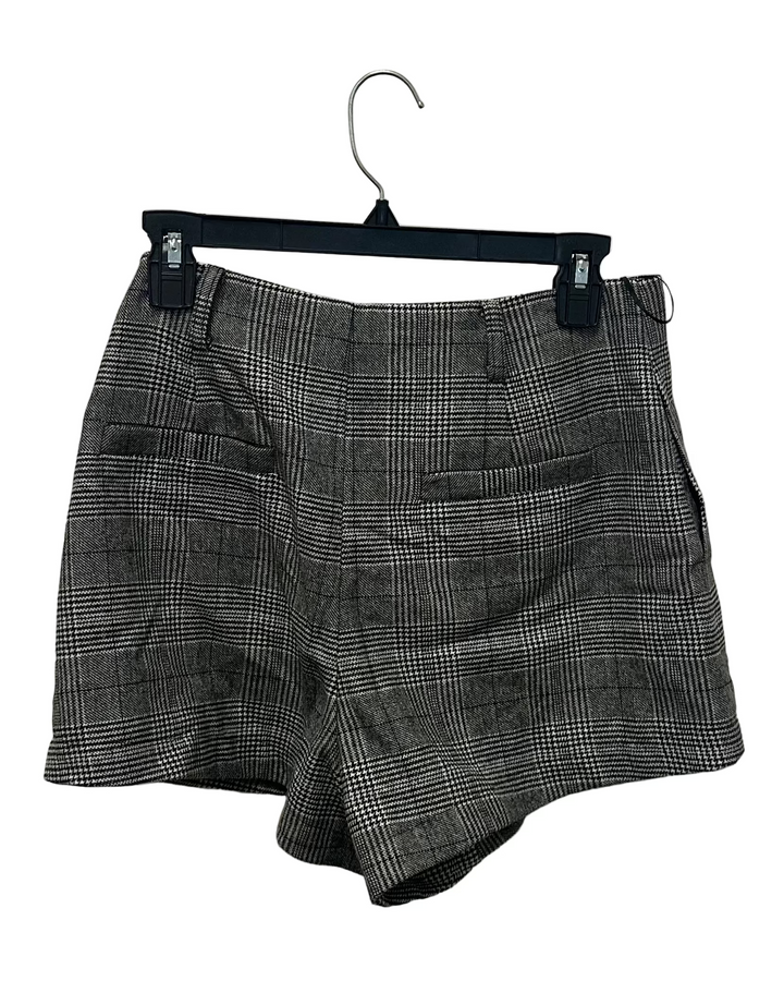 Gray Plaid Shorts - Size 4, Size 8