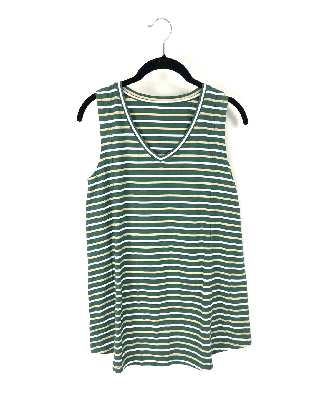 Green Striped Tank Top - Size 6-8