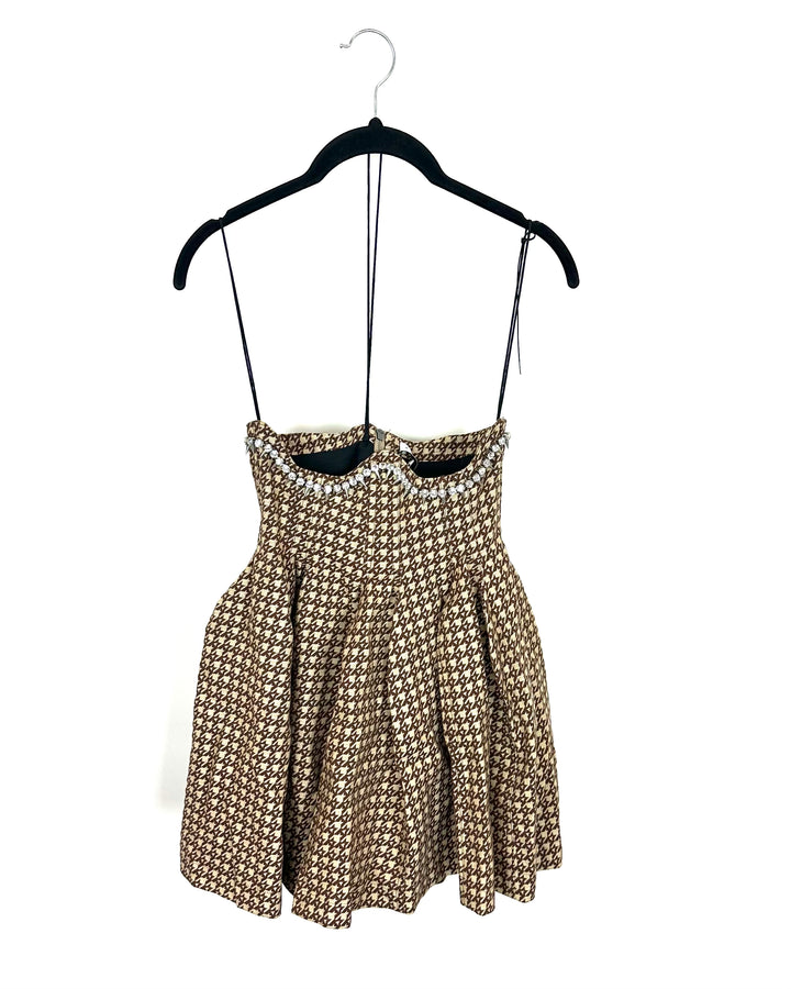 Patterned Rhinestone Peplum Top - Size 2