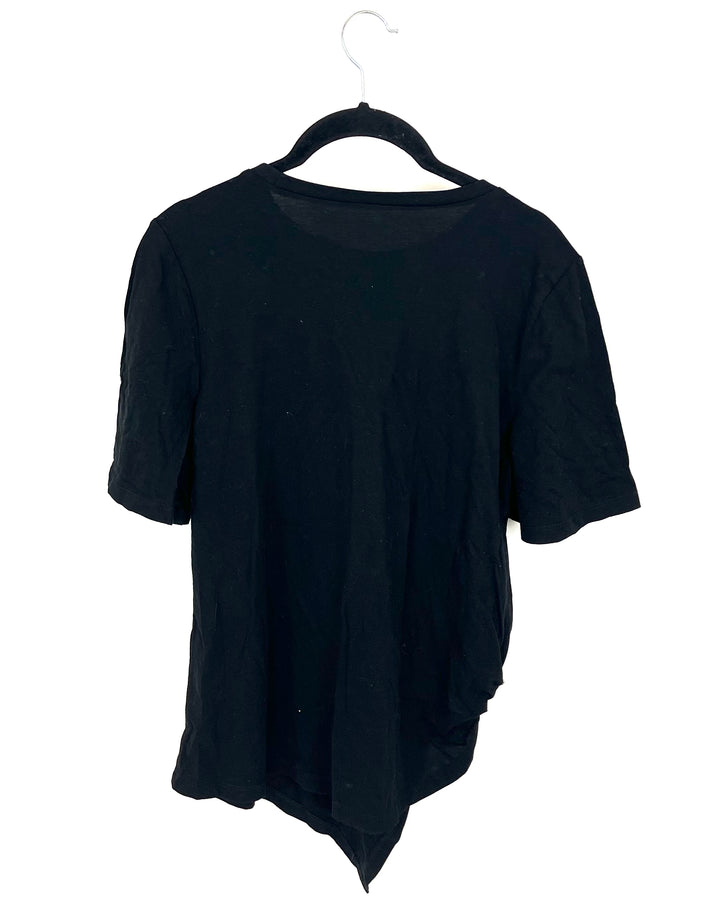 Black Short Sleeve With Beaded Design - Size 2/4