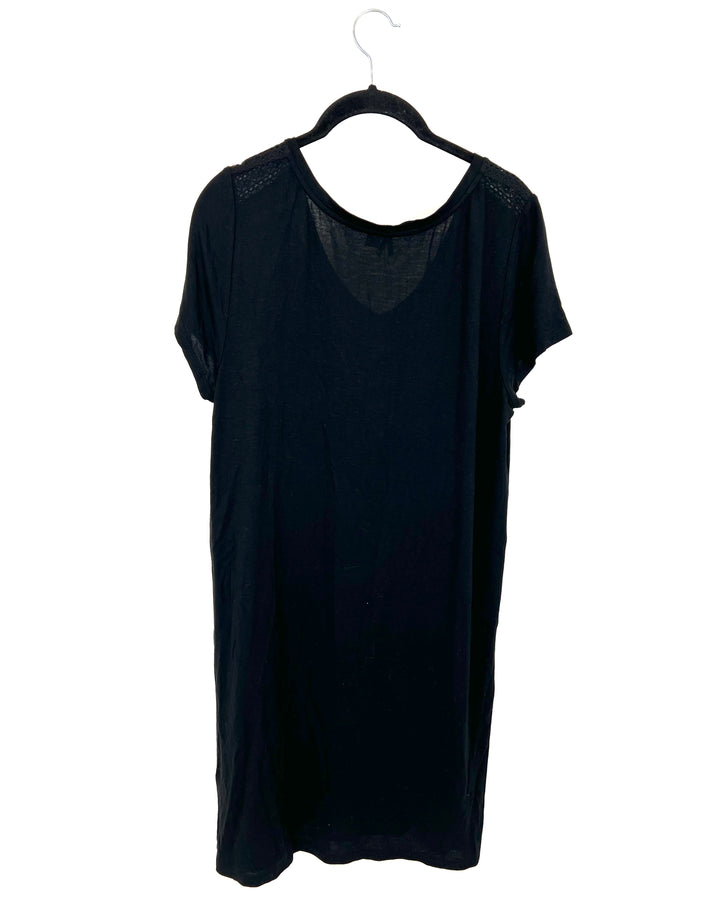 Black T-Shirt Lounge Dress - Size 4/6