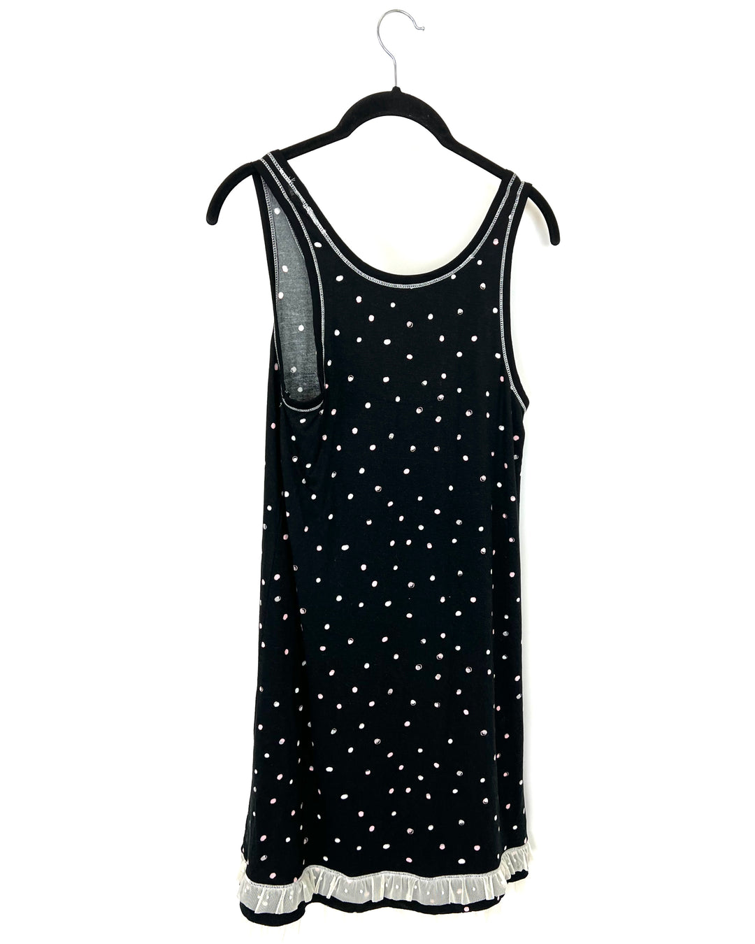 Black Polka Dot Lounge Dress - Size 4/6