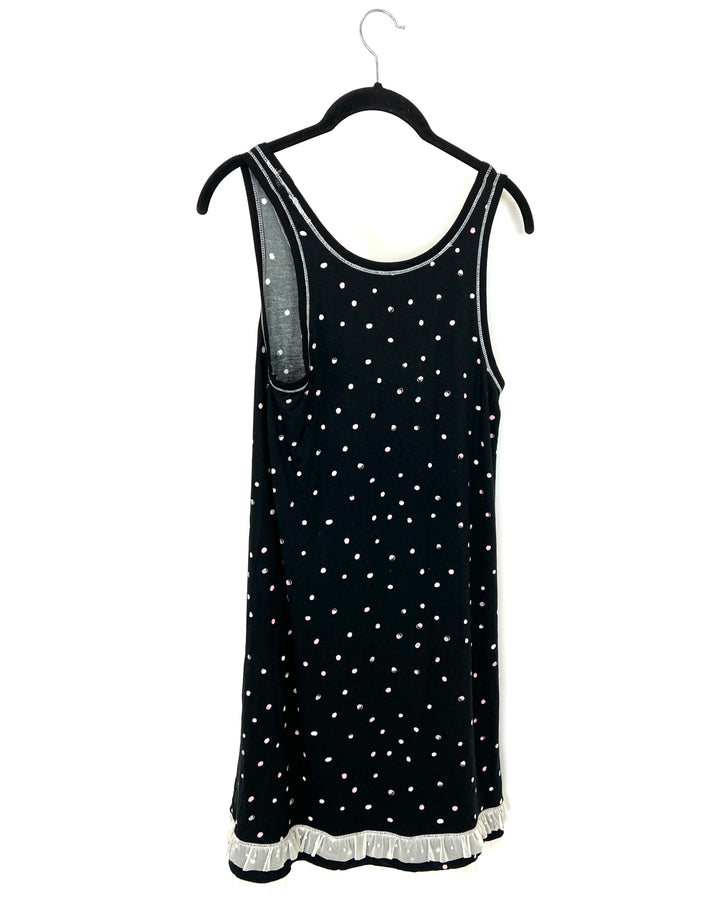 Black Polka Dot Lounge Dress - Size 4/6