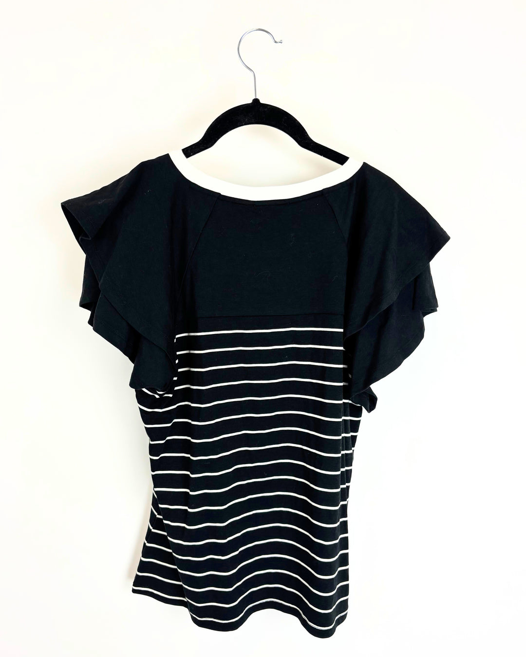 Black Striped Pink Heart Top - Size 2/4