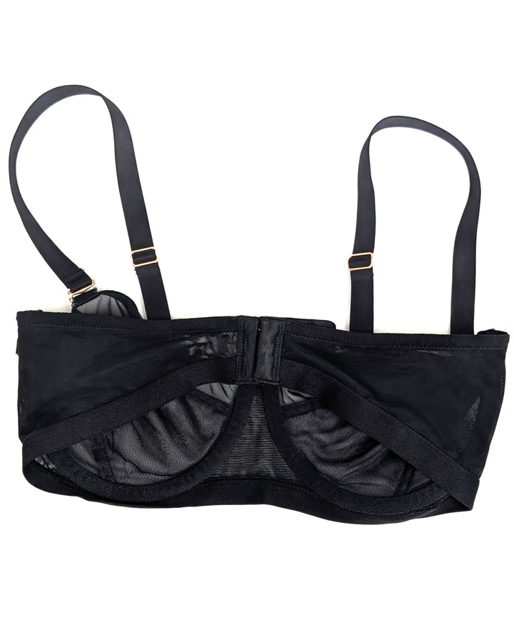 Deep Black Sheer Underwire Bra - 34D
