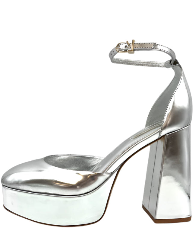 Silver Patent Leather Platform Heels - Size 5, 7 and 9.5