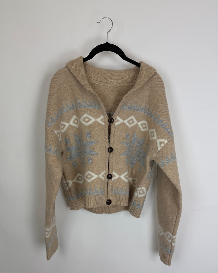 Light Beige Snowflake Sweater - size 6/8