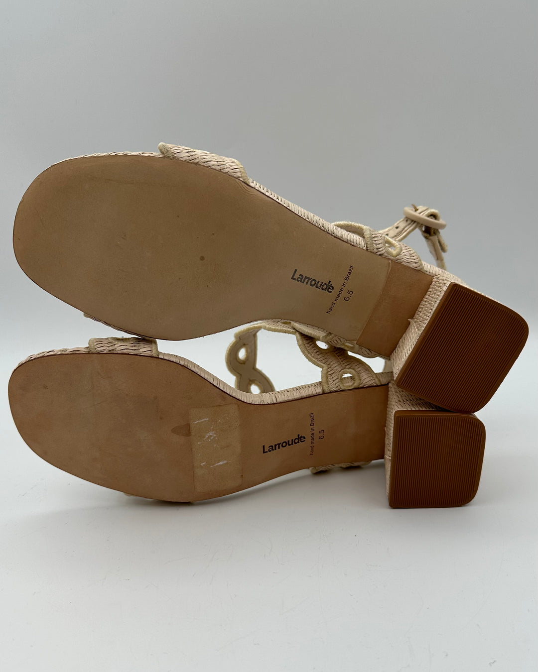 Raffia Buckle Sandals - Size 6.5