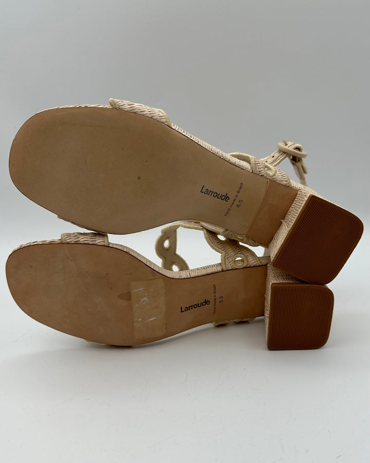Raffia Buckle Sandals - Size 6.5