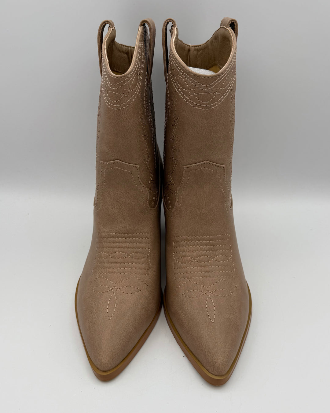 Taupe Cowboy Booties - Size 6