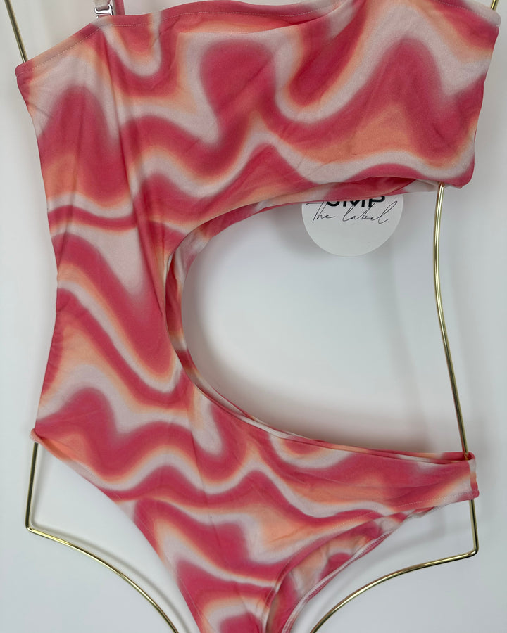 Pink Cut Out One Piece Swimsuit - S, M, L, XL, XXL