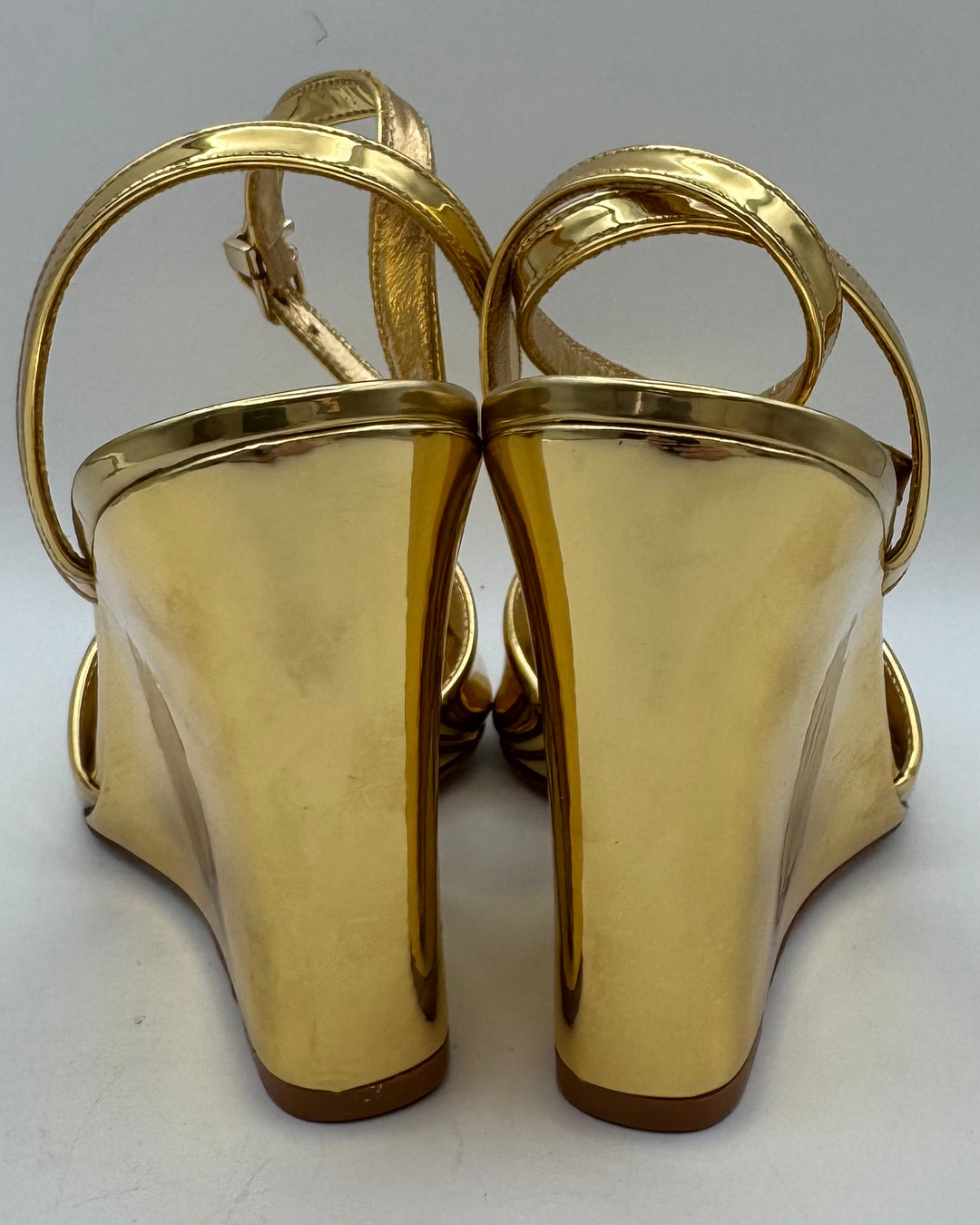 Gold Leather Wedge - Size 7