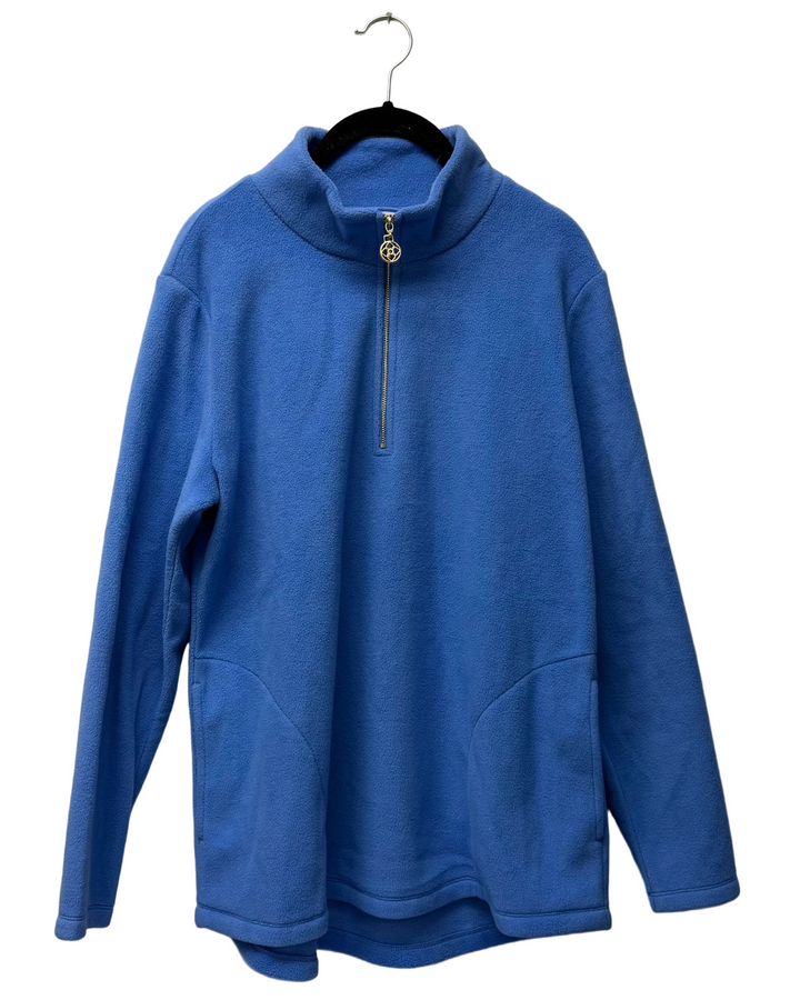Dusty Blue Fleece Quarter Zip Pullover - Size 6/8