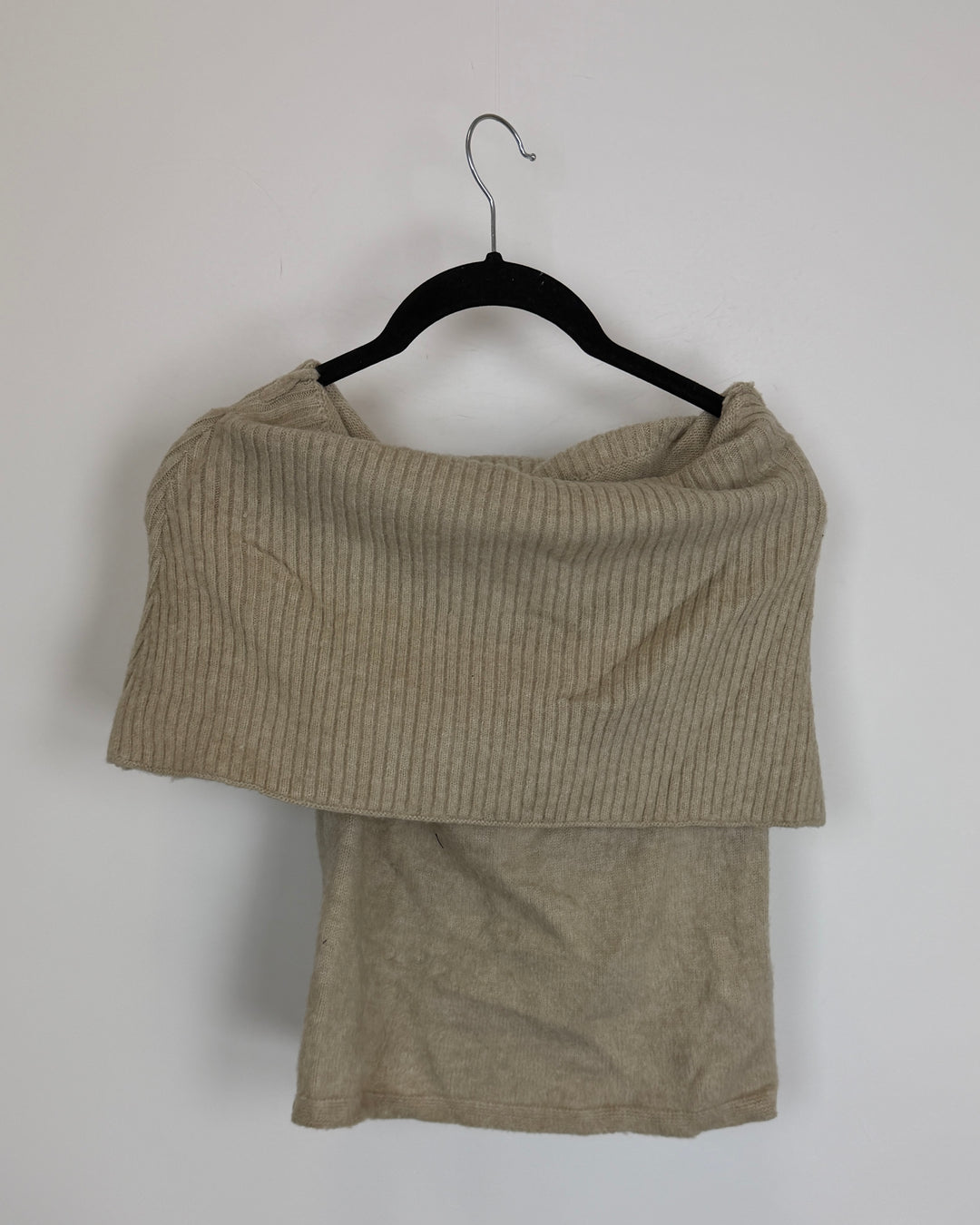 Tan Knit Off The Shoulder Top - Size 4/6