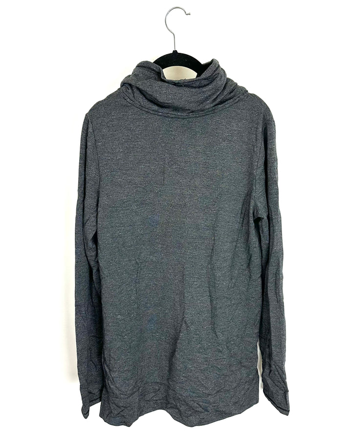 Heathered Gray and Black Cowl Neck Tunic Top - Size 4/6