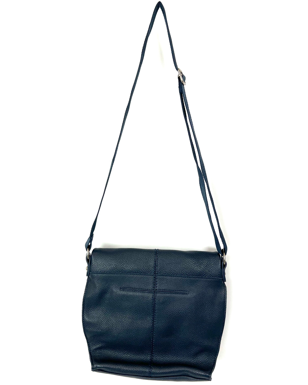 Deep Navy Blue Leather Satchel Bag