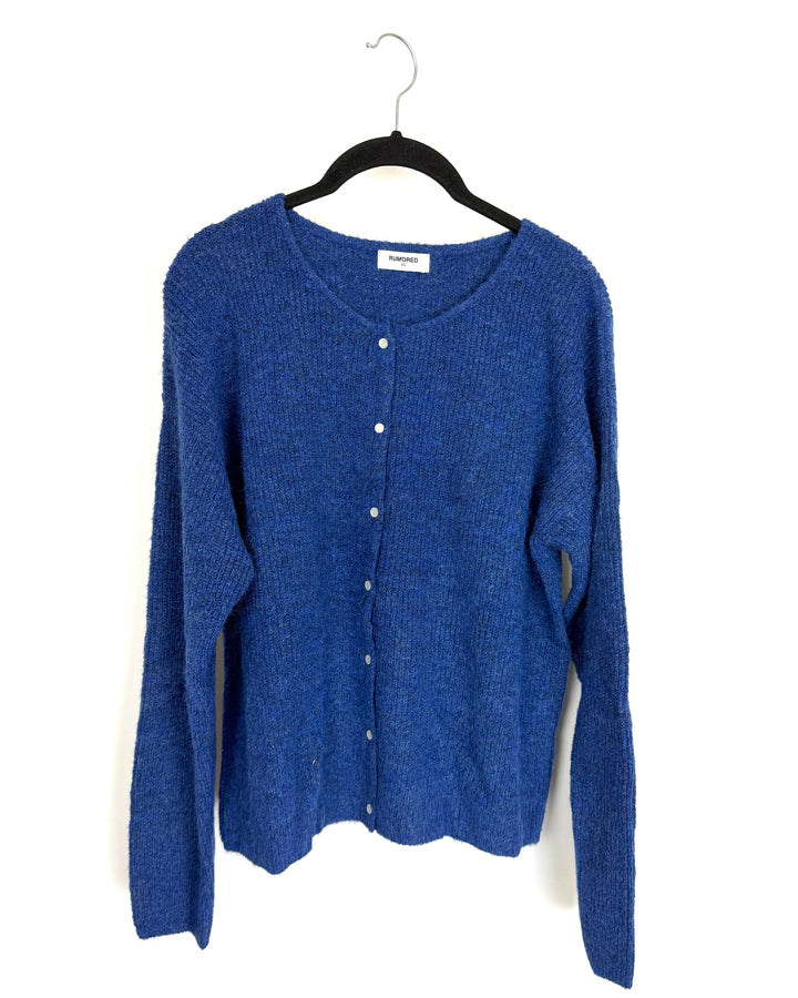Bright Blue Knit Cardigan - Size 6