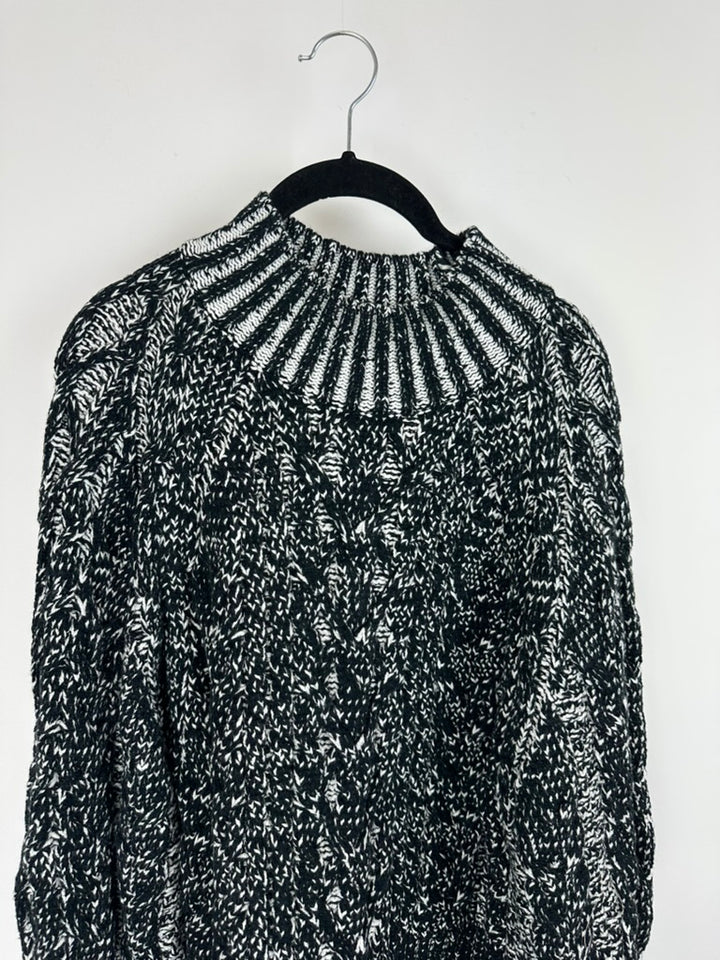 Black and White Knit Sweater - Small