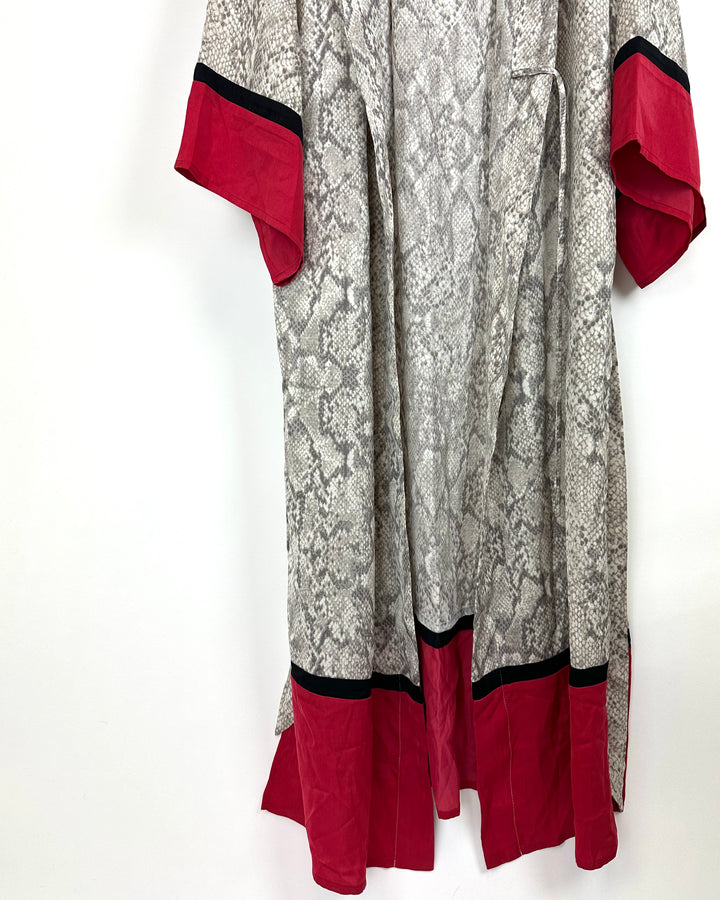 Grey Snake Skin Print Robe - S/M