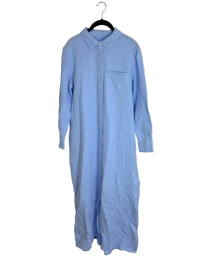 Cornflower Blue Button Up Dress - Size 4/6 and 6/8