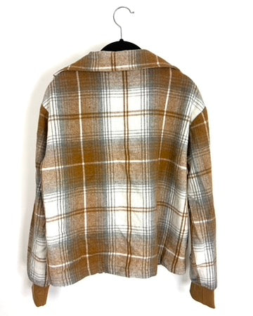 Brown Plaid Jacket – Size 4/6