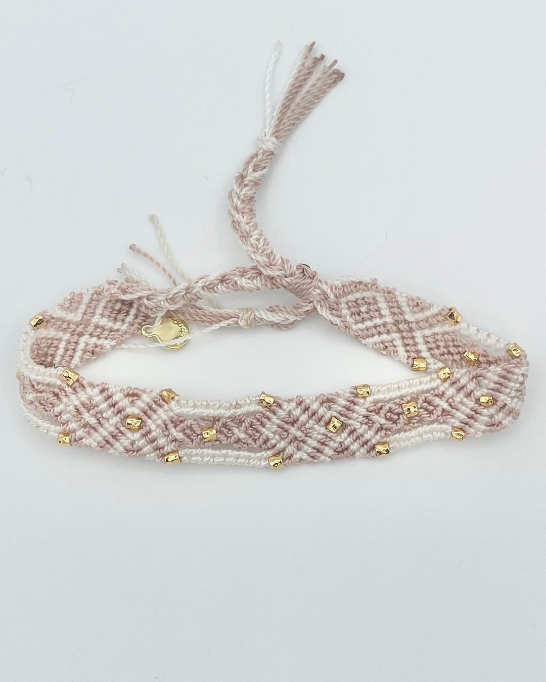 Taupe & White Woven Bracelet