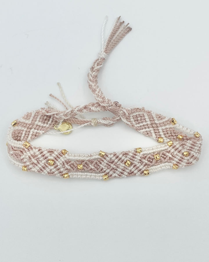 Taupe & White Woven Bracelet