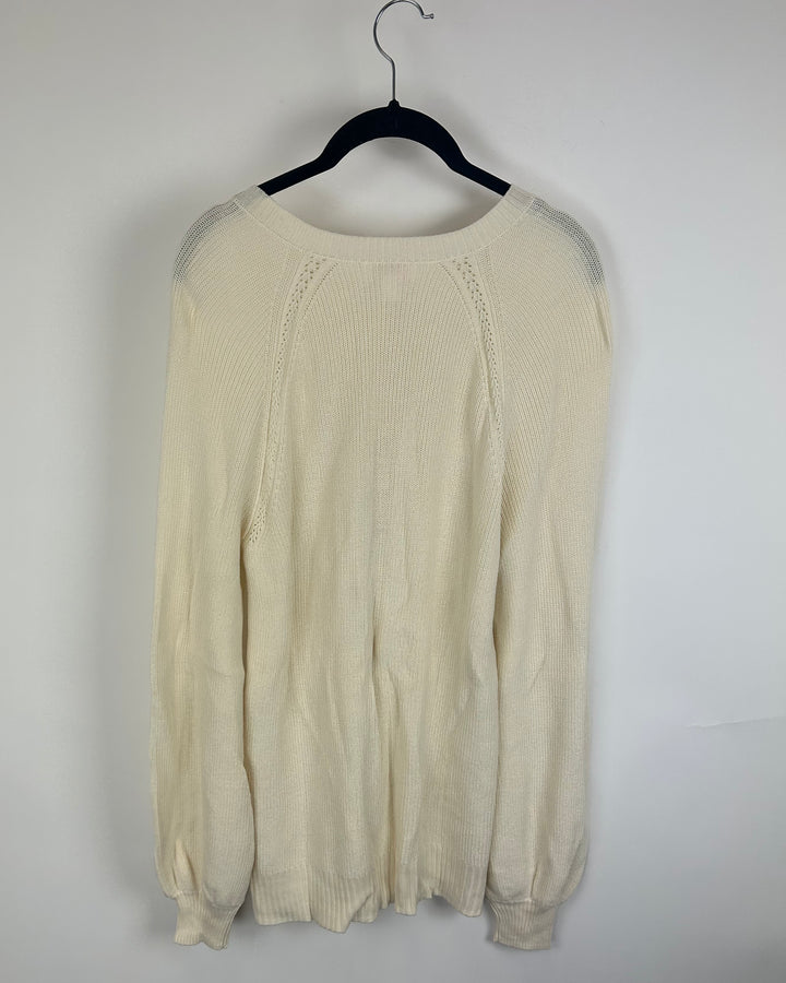 Ivory Henley Neckline Sweater - Size 6/8
